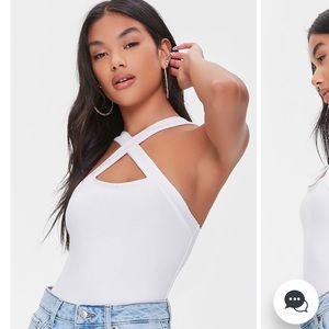NWT BLACK Forever 21 Criss-Cross Body Suit